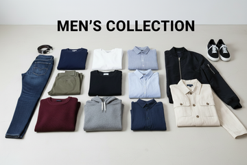 add a text on this image ; men's collection