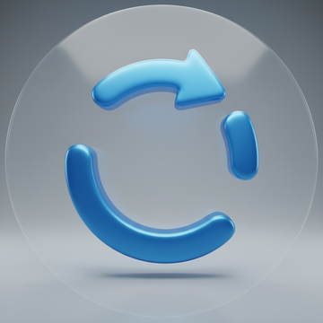 create a 3d icon of 'easy return